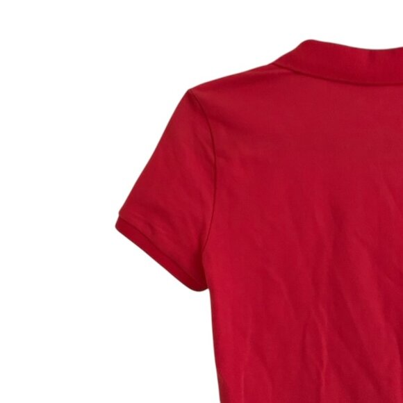Nautica Slim Fit Womens Red Polo Top- Short Sleeve Collared Shirt- Med- NWT - Picture 7 of 9